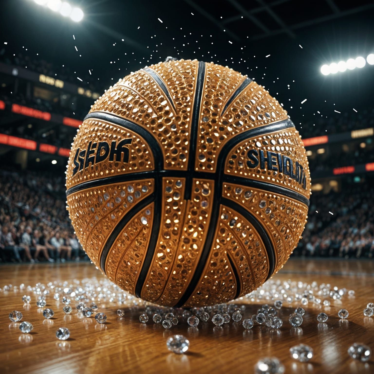 Diamond Basketball with Cinematic Lighting and Shine