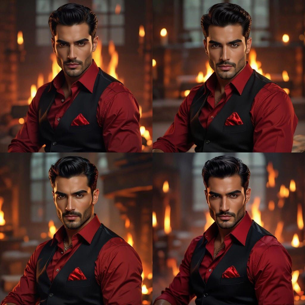 Handsome Persian Man in 1940s Mobster Style