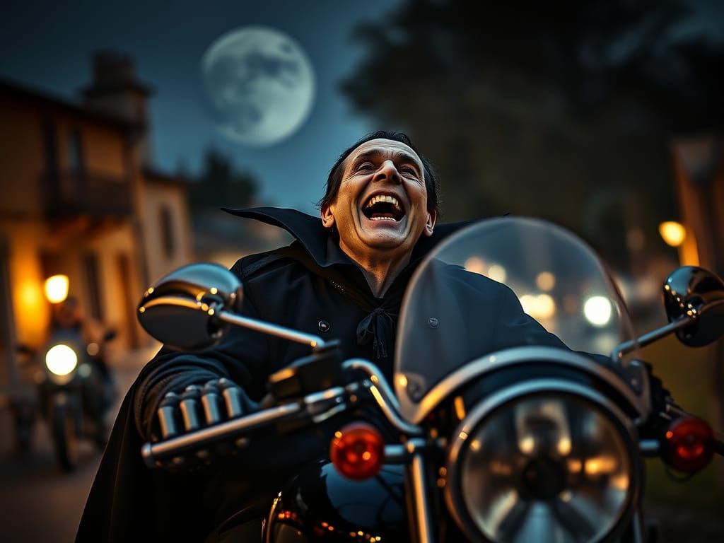 Dracula Embarks on a Thrilling Motorcycle Adventure in the S...