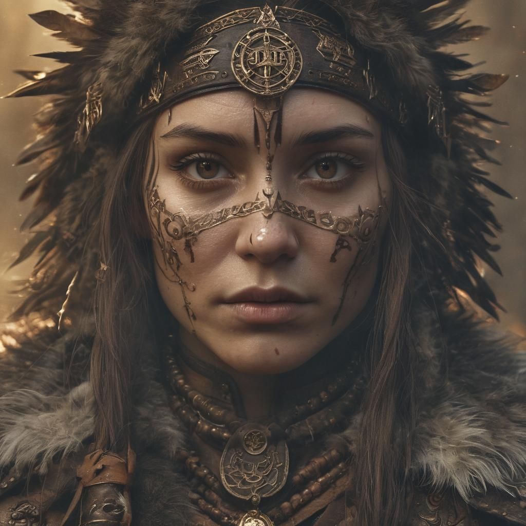 Mystic Forest Warrior Portrait in Cinematic Style