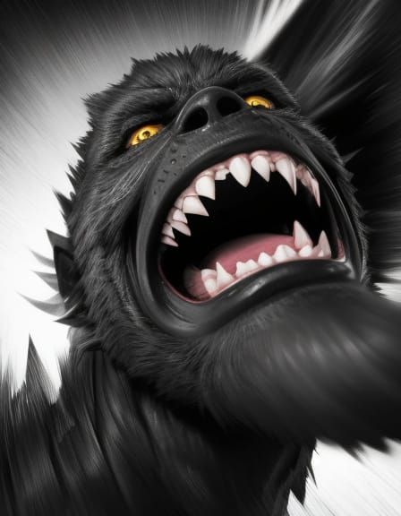 Kivarez Yelling in Vibrant Graphite Sketch Style