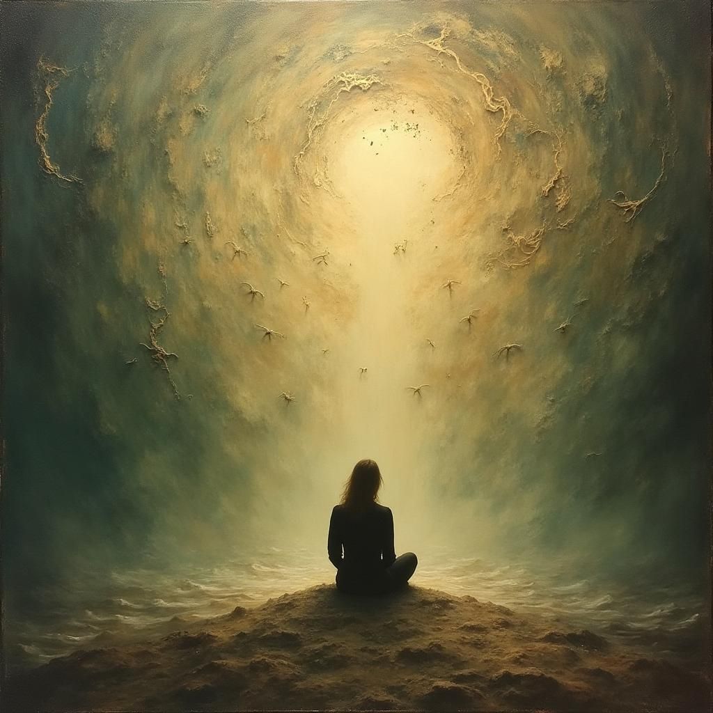 Ethereal Figure in Musical Dreamscape