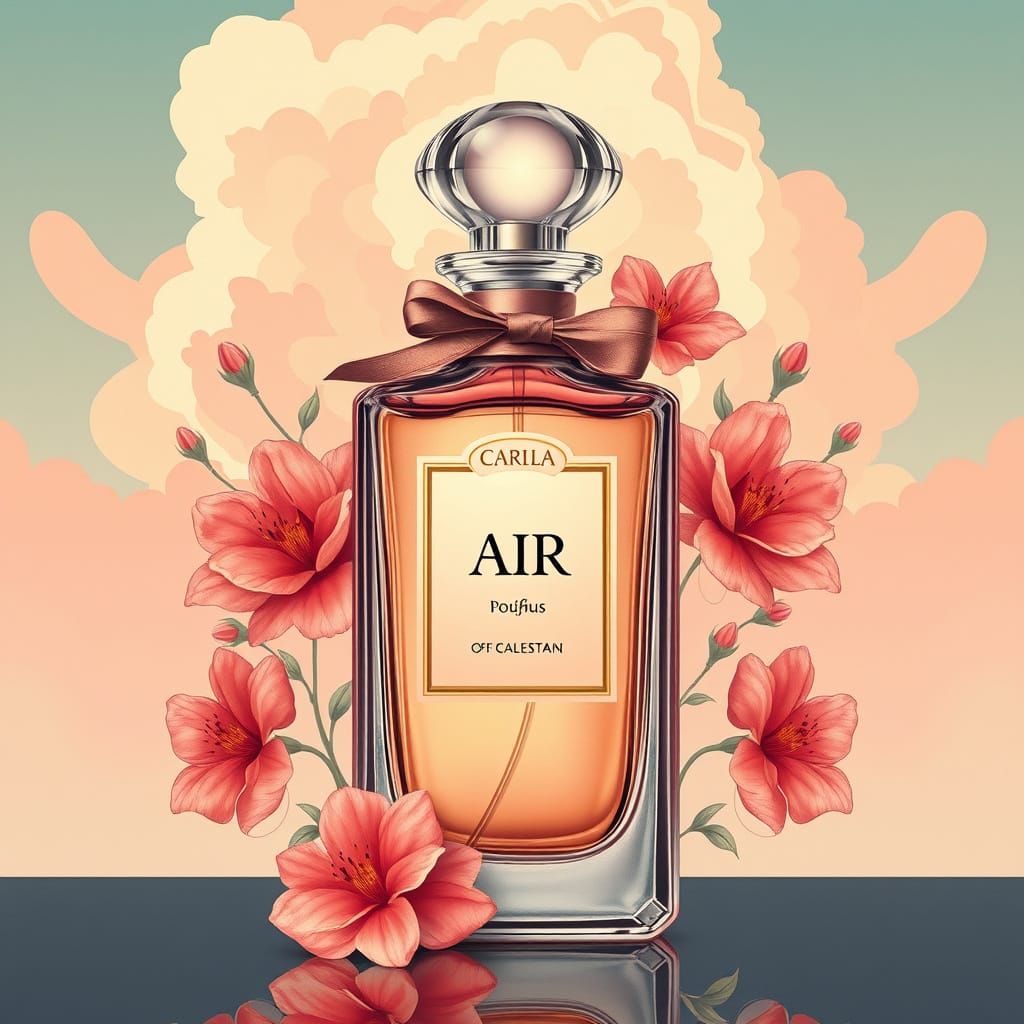 Elegant Perfume Bottle in Art Nouveau Style