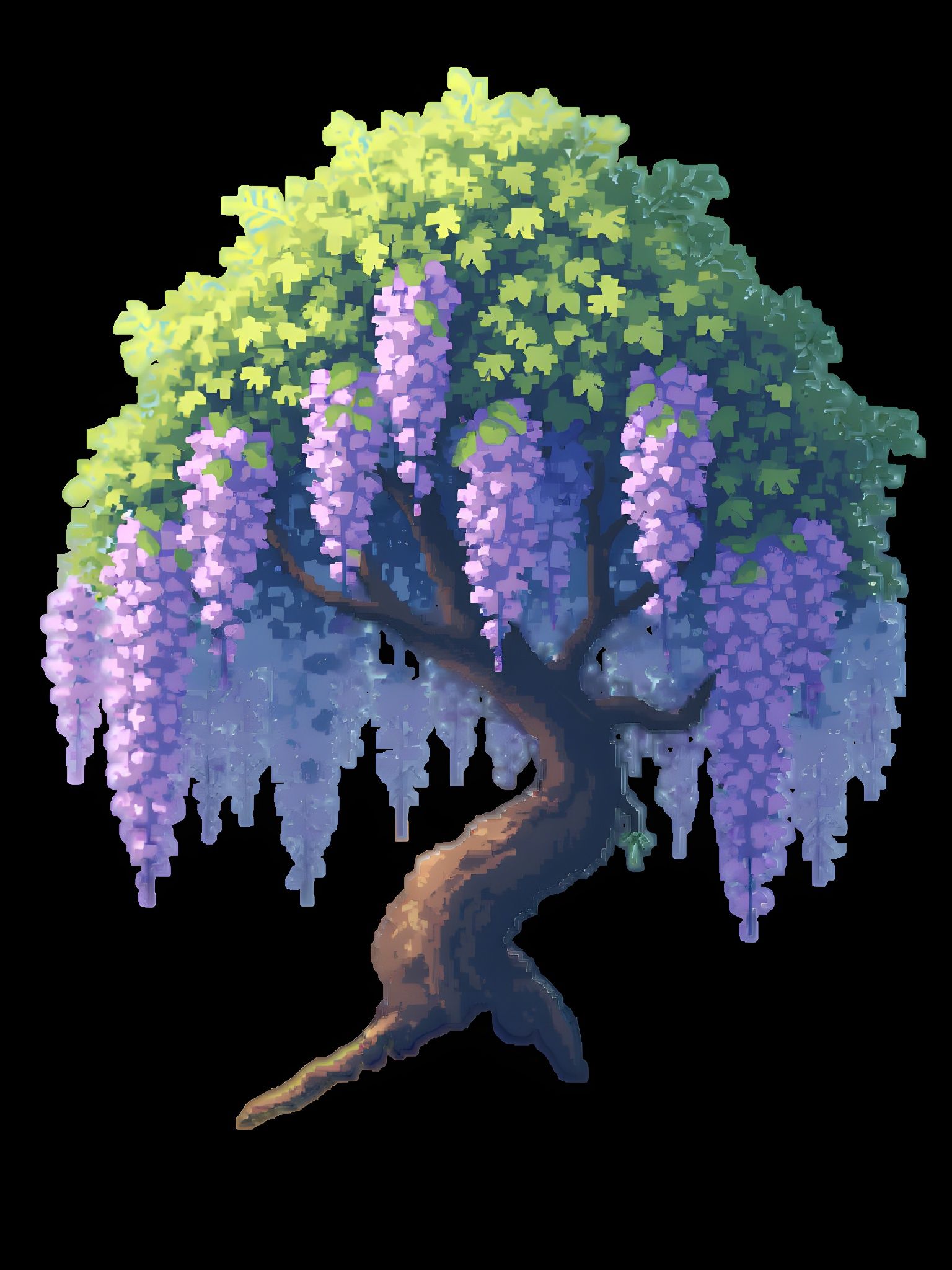 Pixel Art Wisteria Climber Defies Gravity