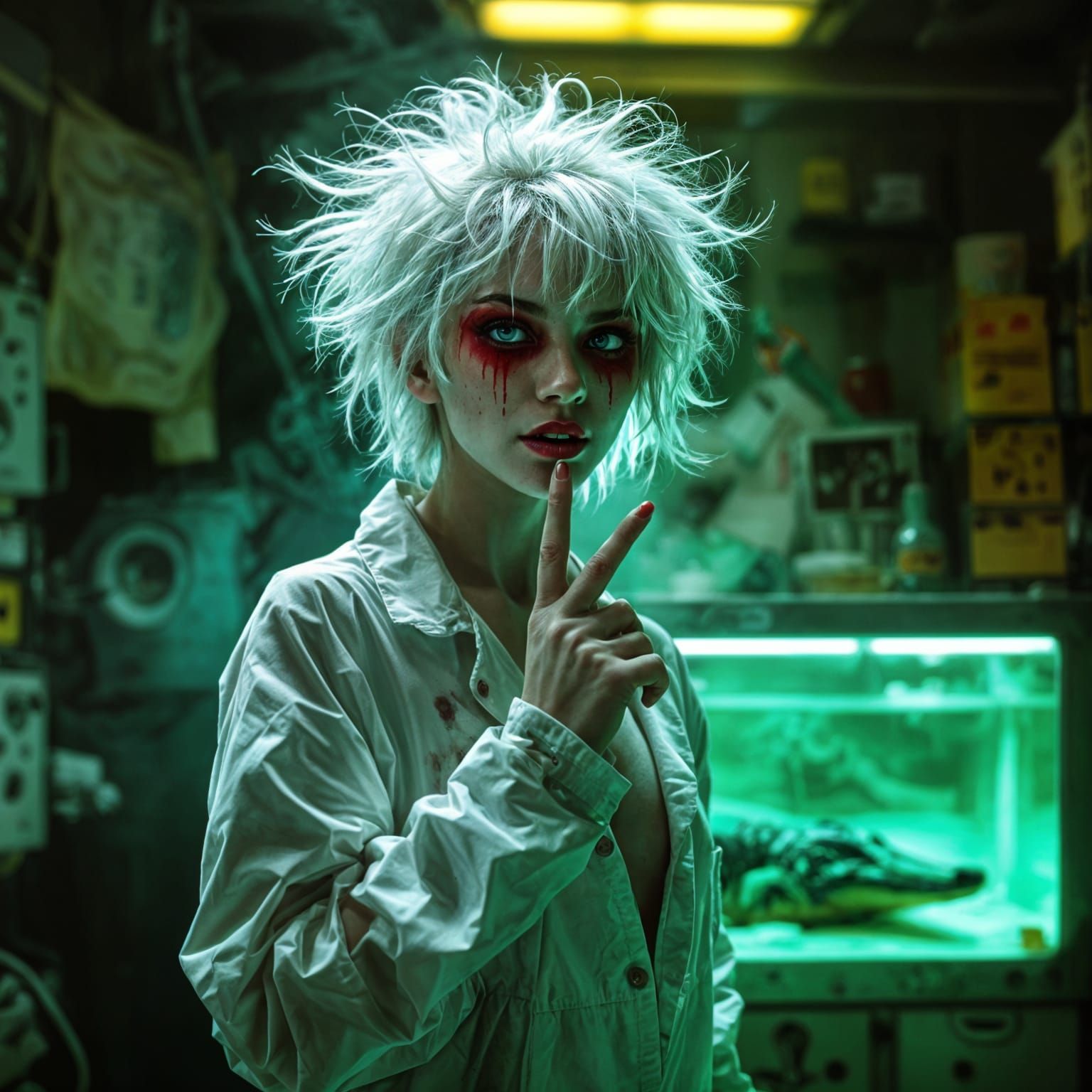 Retro Horror Mad Scientist in Laboratory