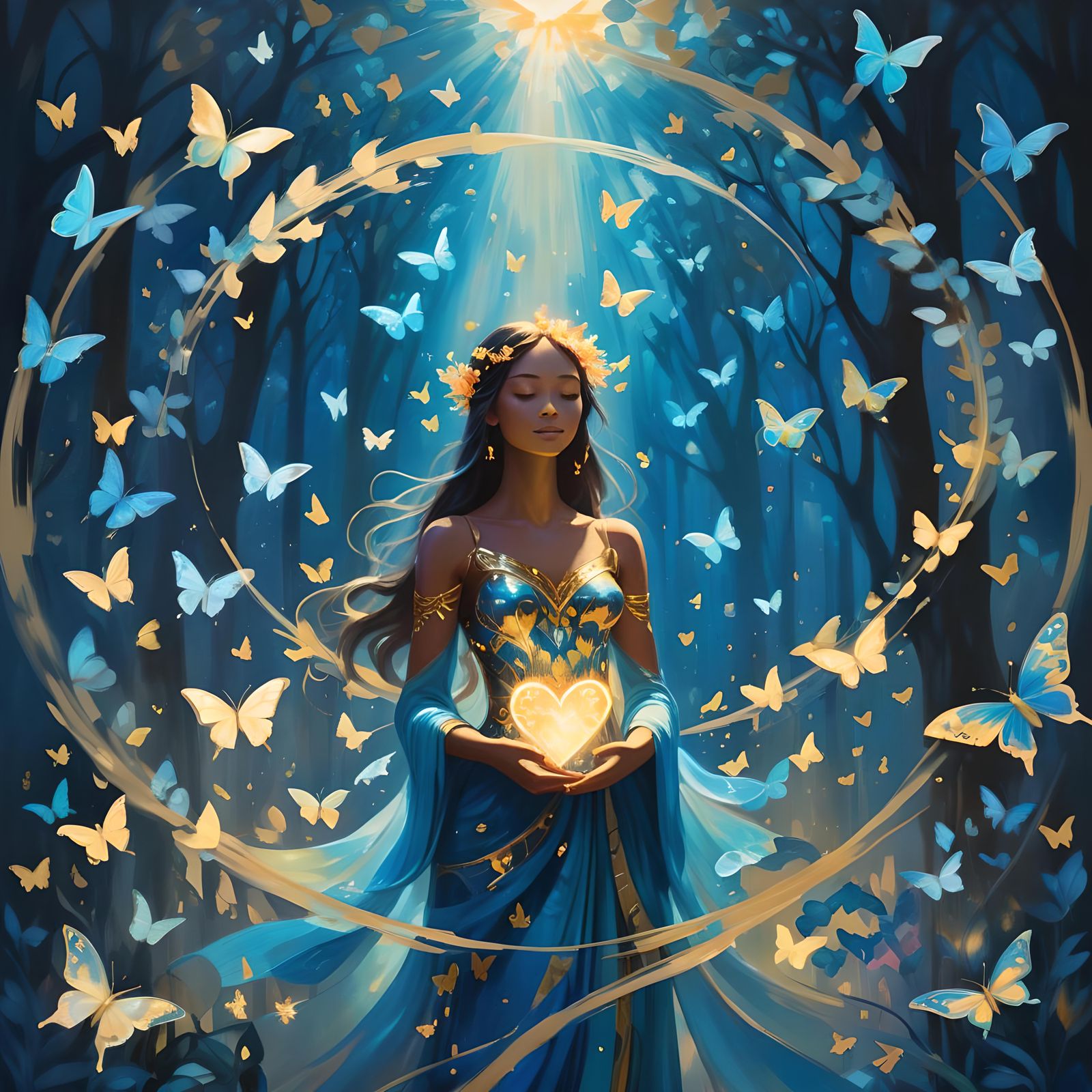 Goddess in Butterfly Storm: Fantasy Concept Art