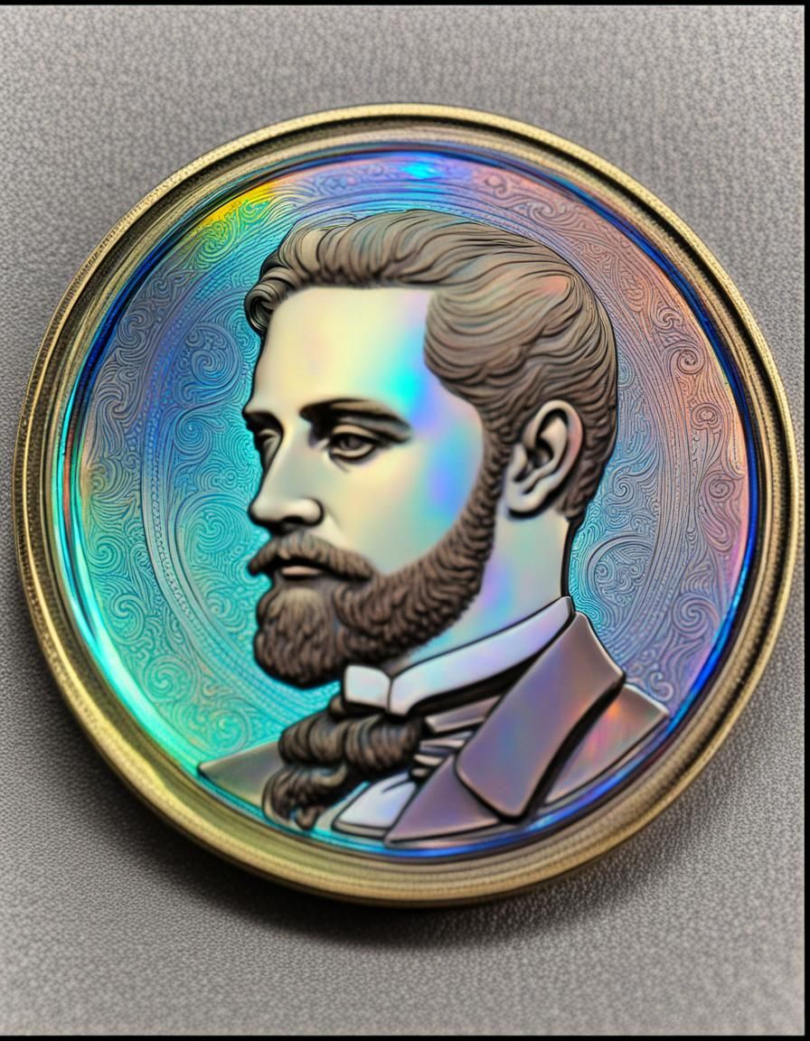 Holographic Victorian Man Coin