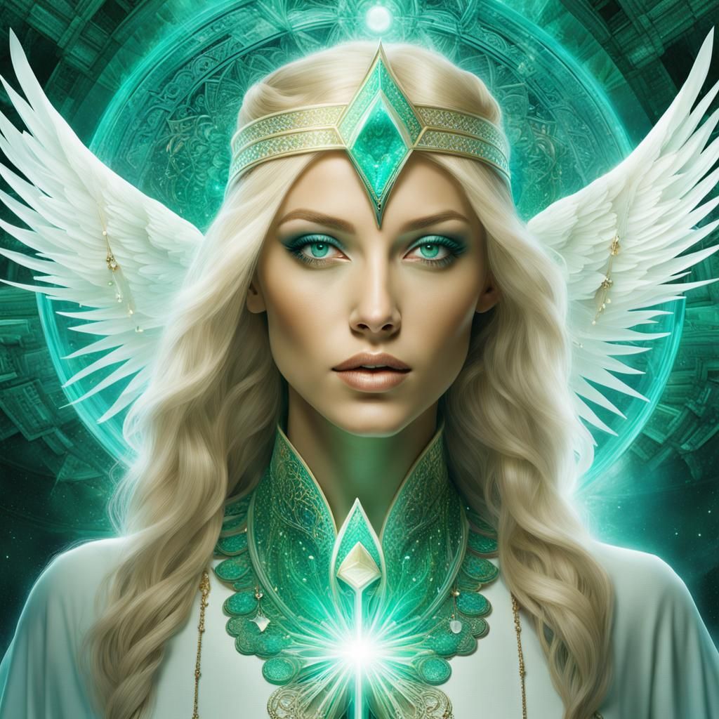 Atlantis Double Exposure: Nordic Priestess in Fantasy Art St...