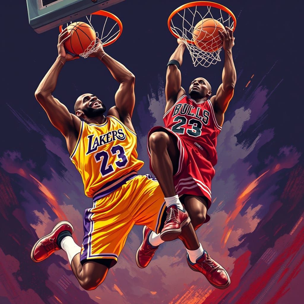 Lebron James Dominates Michael Jordan in Epic Basketball Sho...