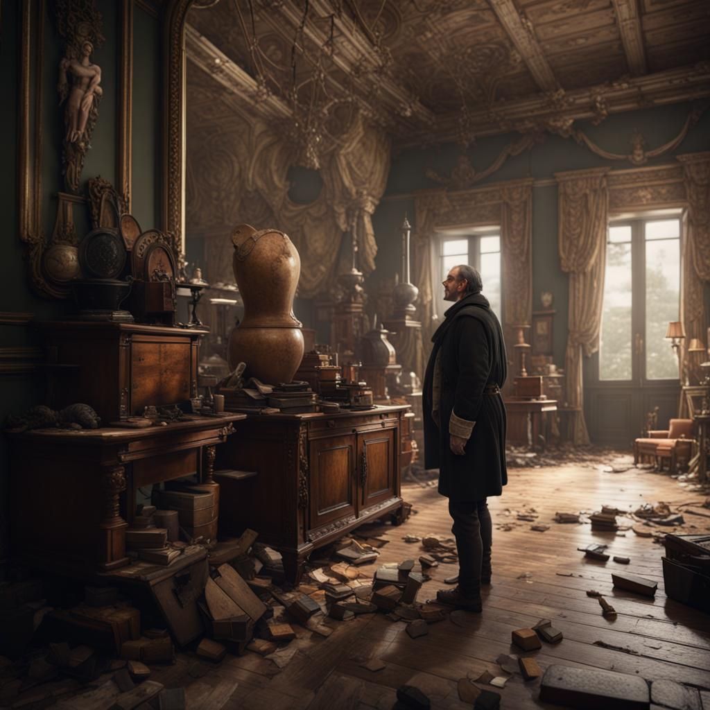 Antique Dealer's Tornado in Heroic Fantasy Style