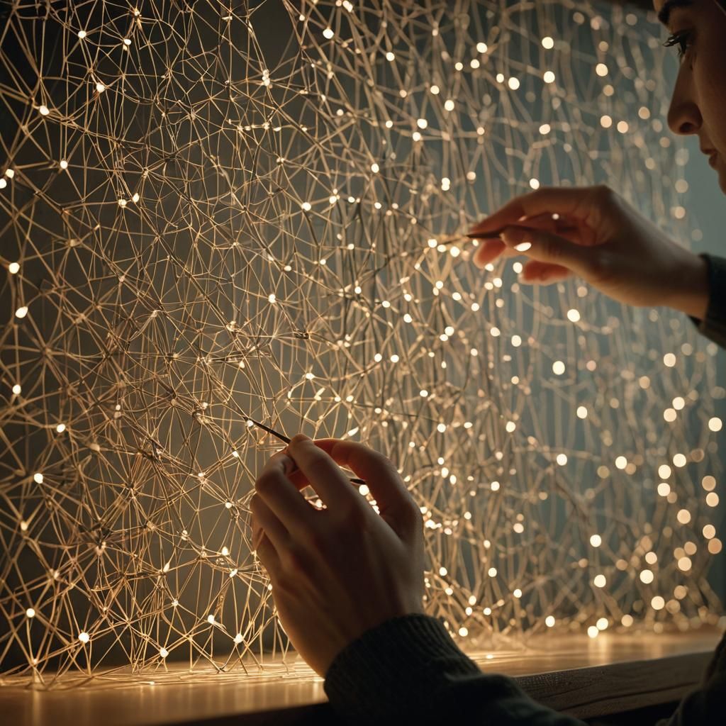 Atmospheric String Art Inspired by Abstract Art