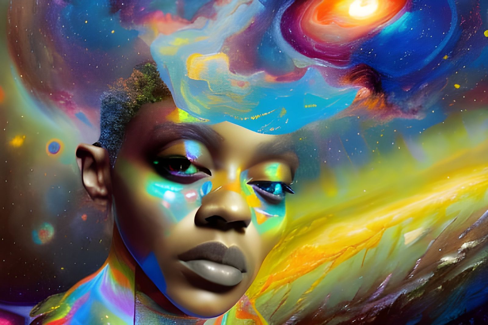 Cosmic Earth, Wind & Fire Illustration