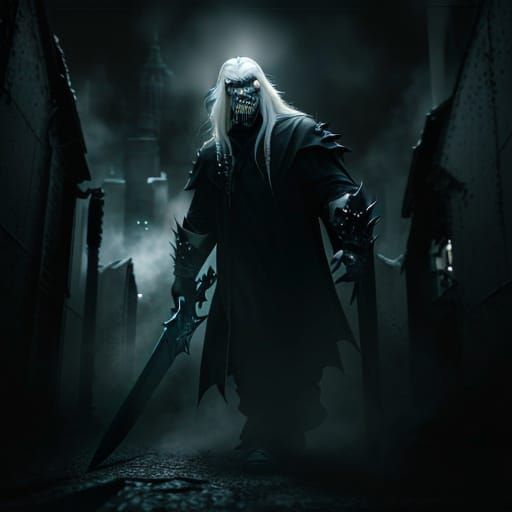 Surreal Portrait of a Sinister Knight in Sepia Tone