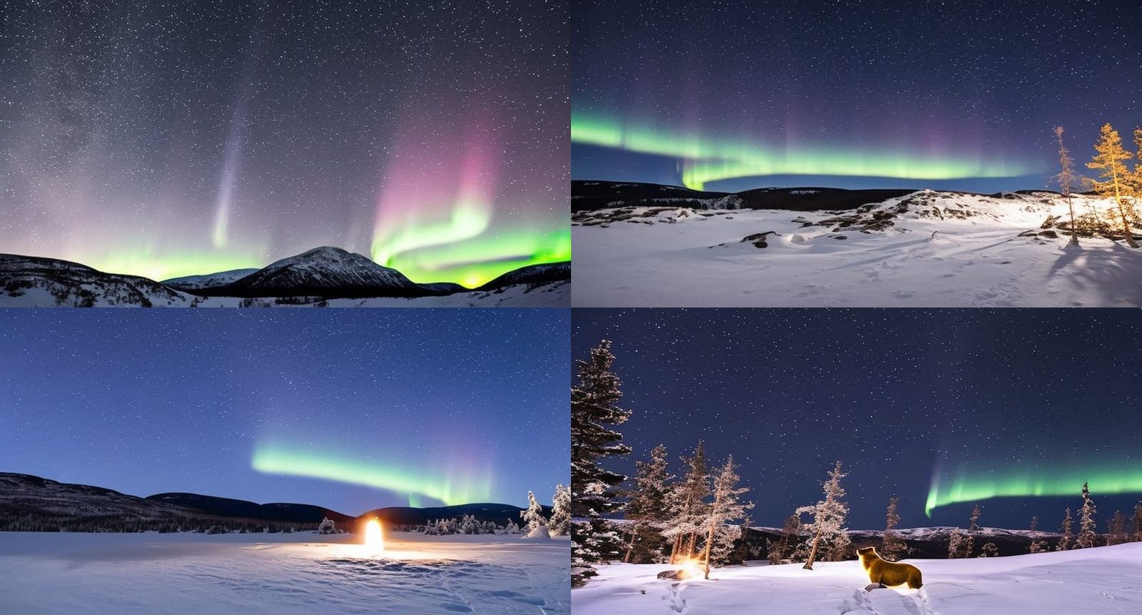 Ursa Major Under Northern Lights in Lapland