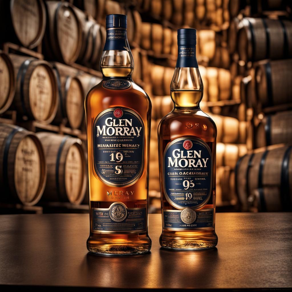 Hyperrealistic Glen Moray Whisky Still Life