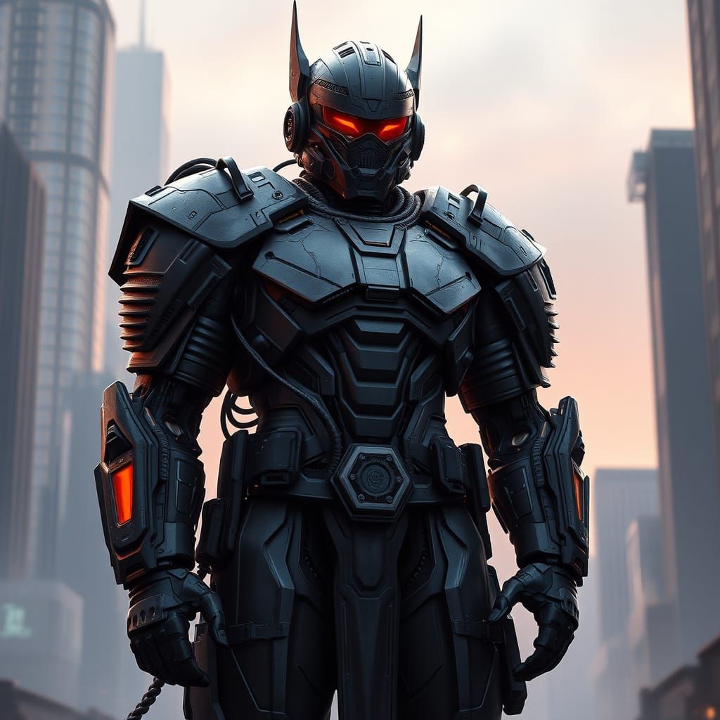 Cybernetic Supercommando in Dark Gunmetal Armor