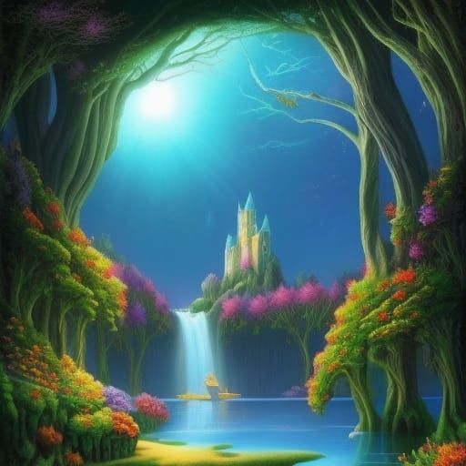 Sci-Fi Alien Zen Garden Under Cosmic Sky