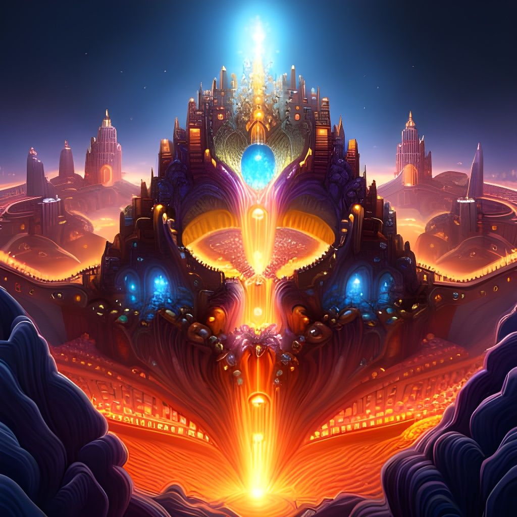 Genie's Lamp Mandelbrot Fractal in Volumetric Lighting