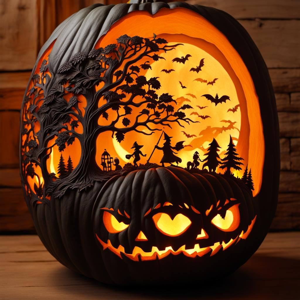 Carved Halloween pumpkin
