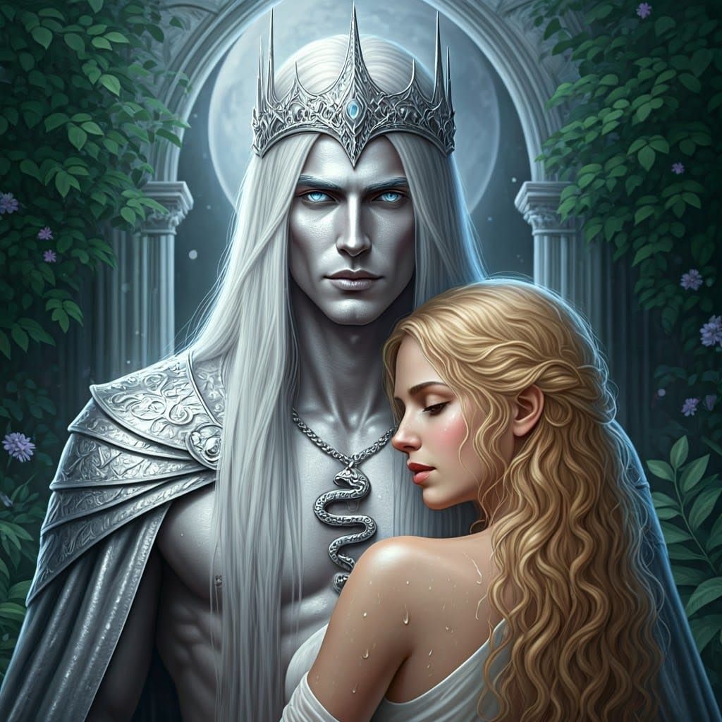 Regal King in Moonlit Sanctuary