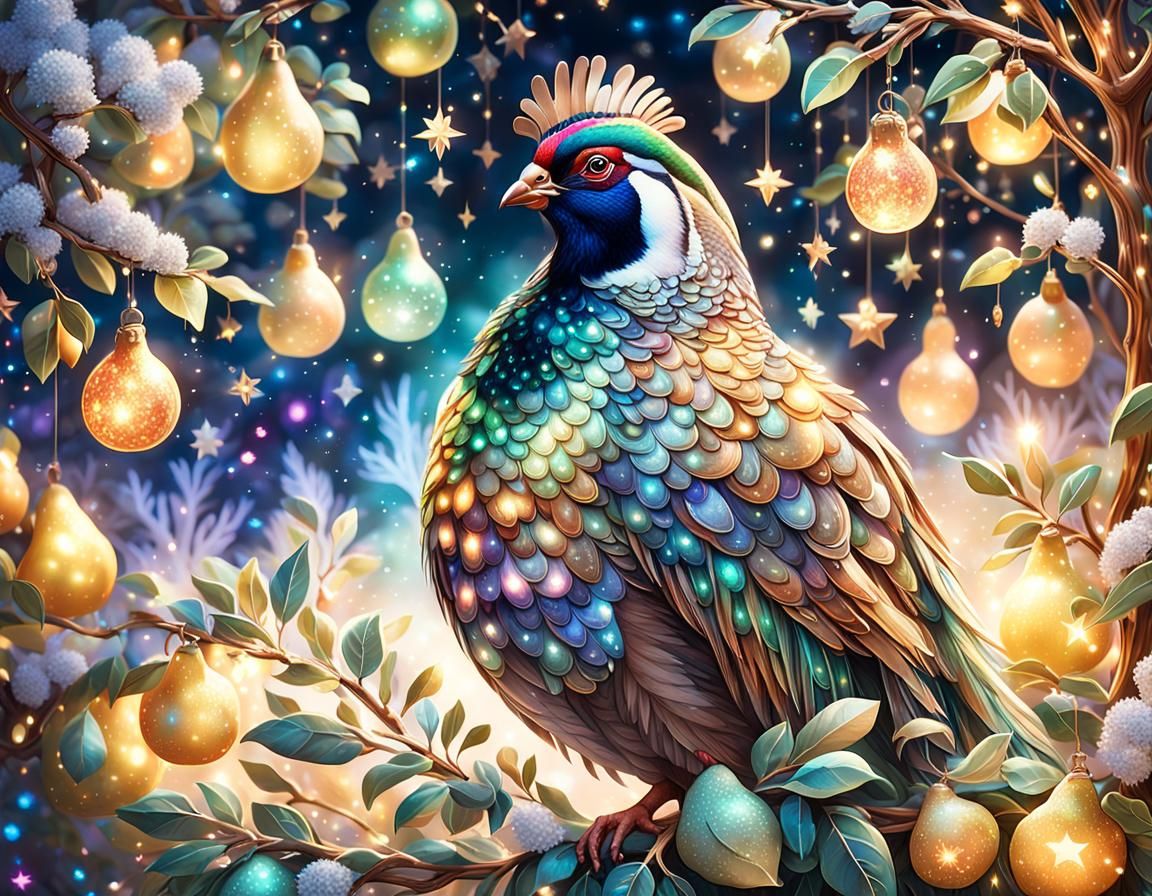 Iridescent Partridge in a Magical Pear Tree