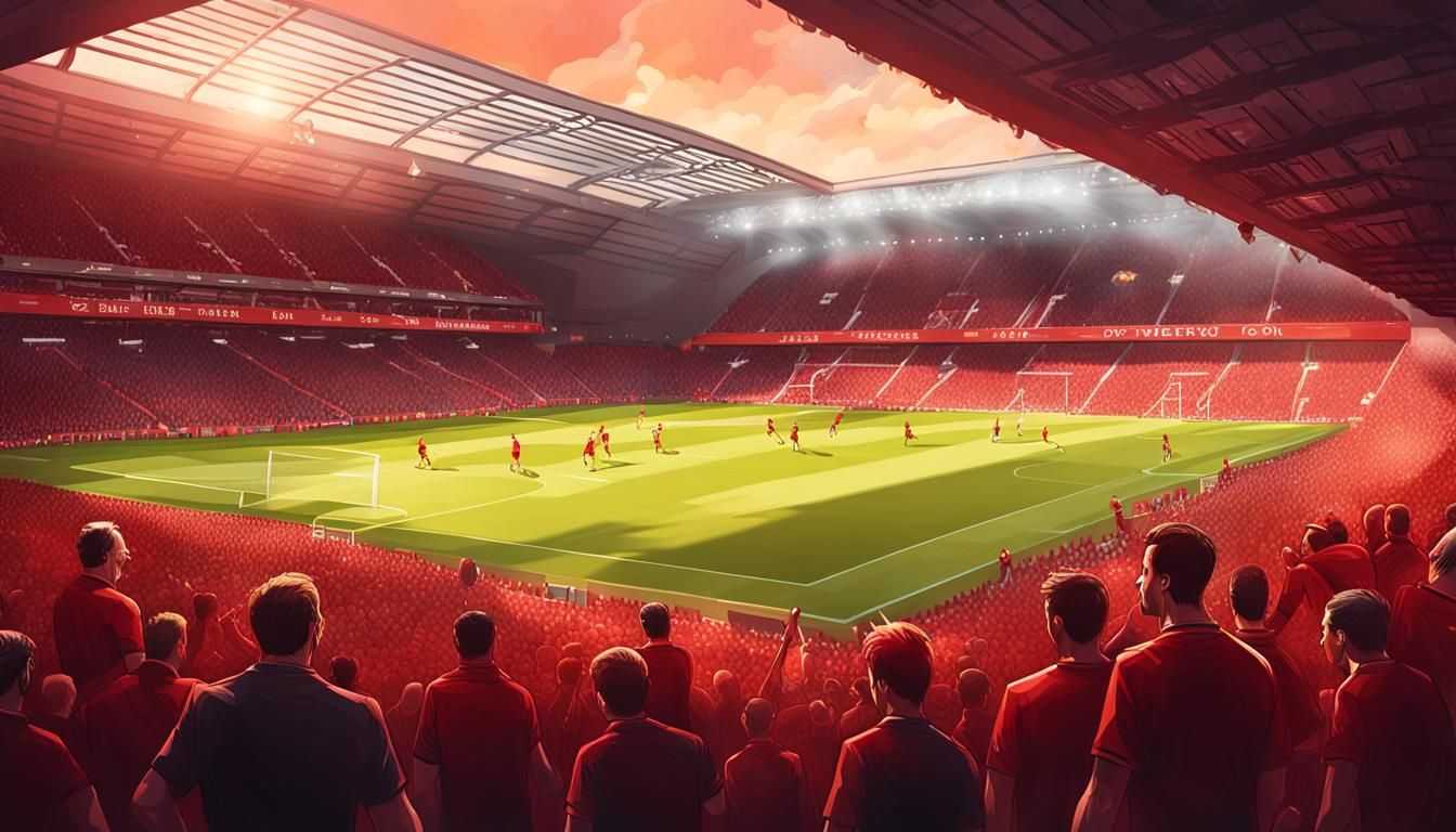 Anfield Stadium During Liverpool Match: Hyperrealistic Splas...