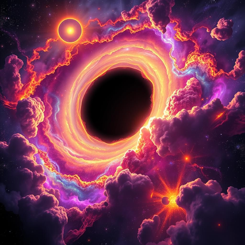 Hyper-Realistic Black Hole with Cosmic Clouds