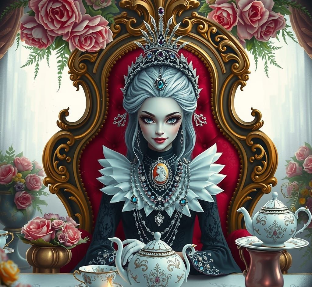 Regal Gothic Princess at Whimsical Tea Party