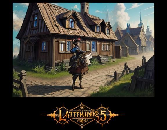 Steampunk Anime Woman in Latvian Village