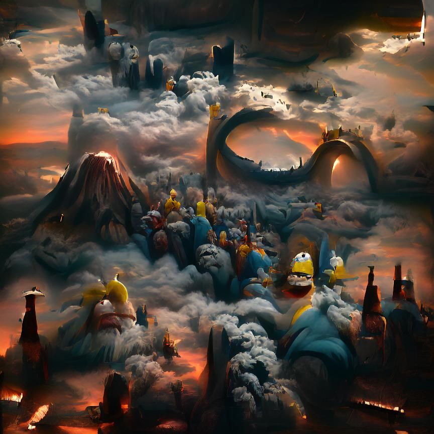 Mystical Dragons Defend Mordor: A Detailed Matte Painting
