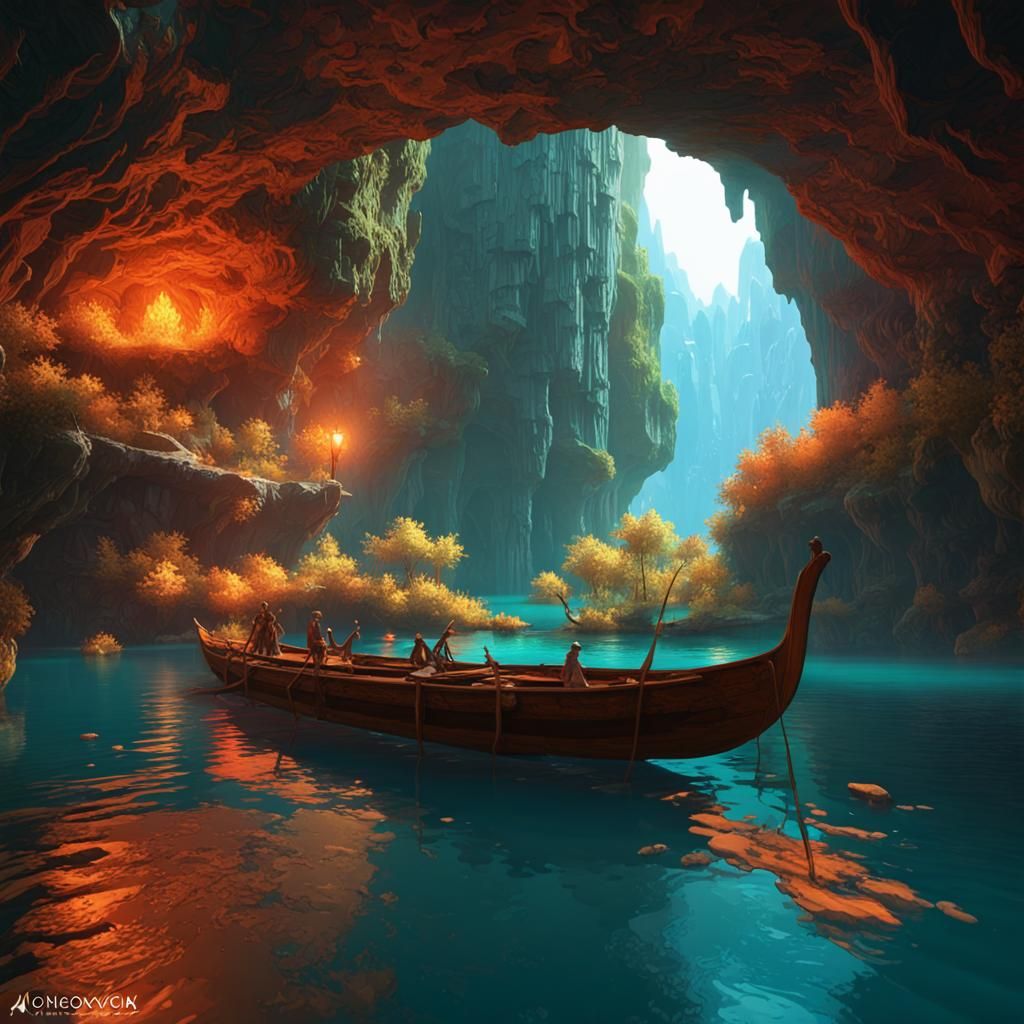 Melissani Cave and Lake Concept Art