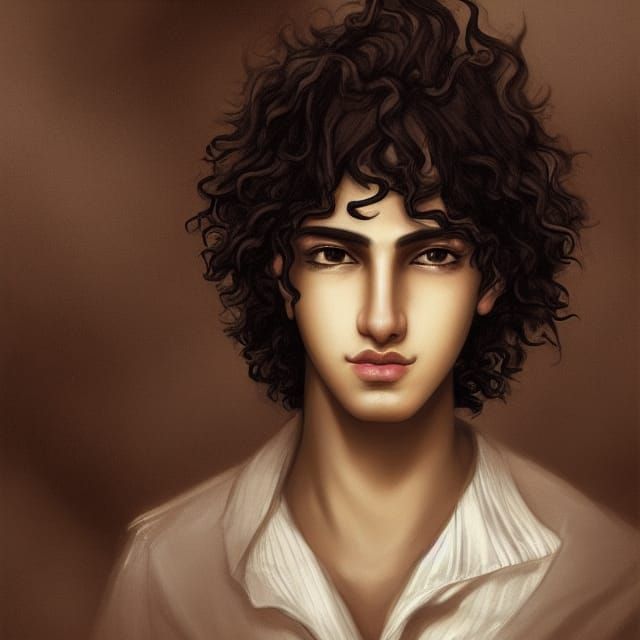 Ethereal Bishonen Portrait in Pre-Raphaelite Style