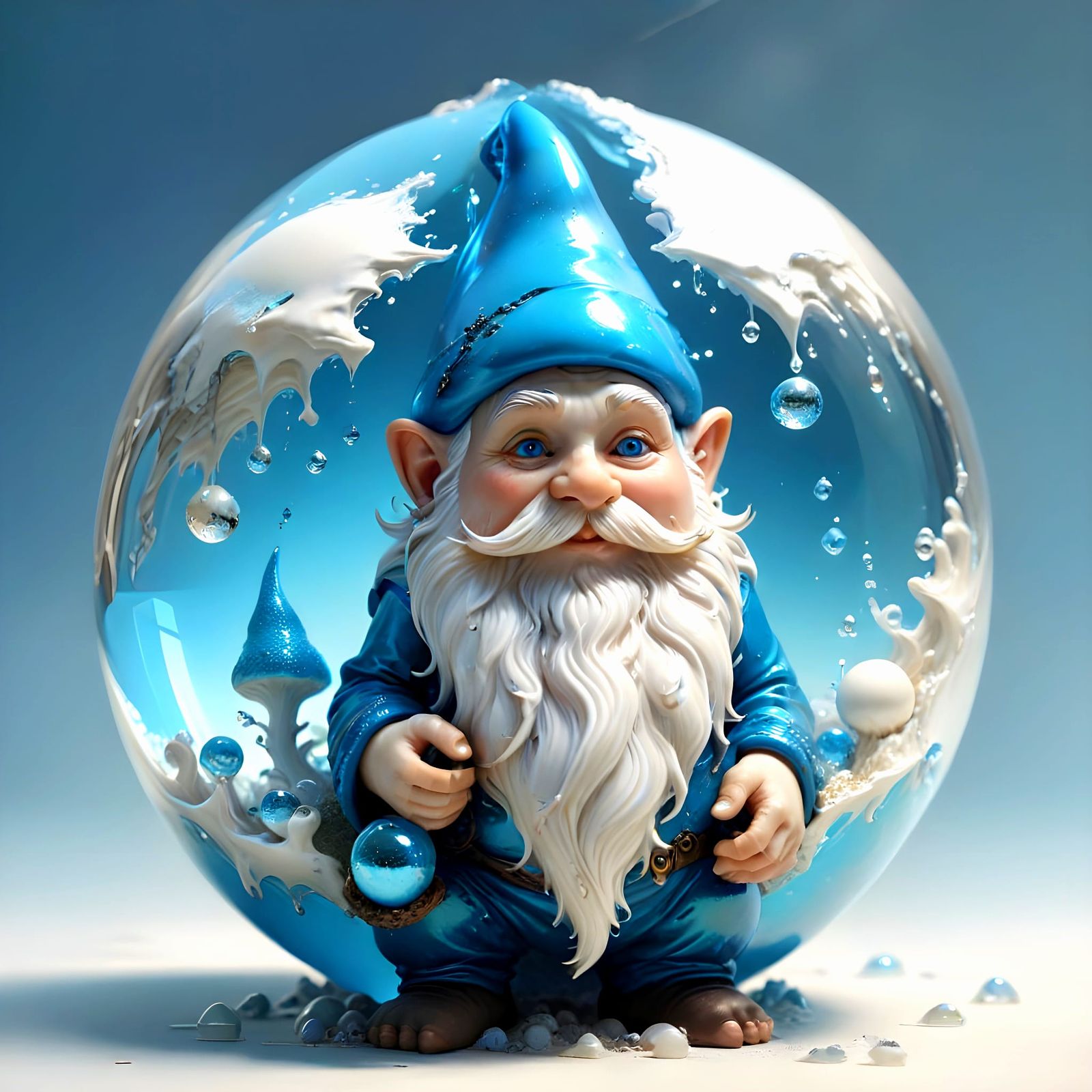 Ethereal Gnome in Opaline Blue