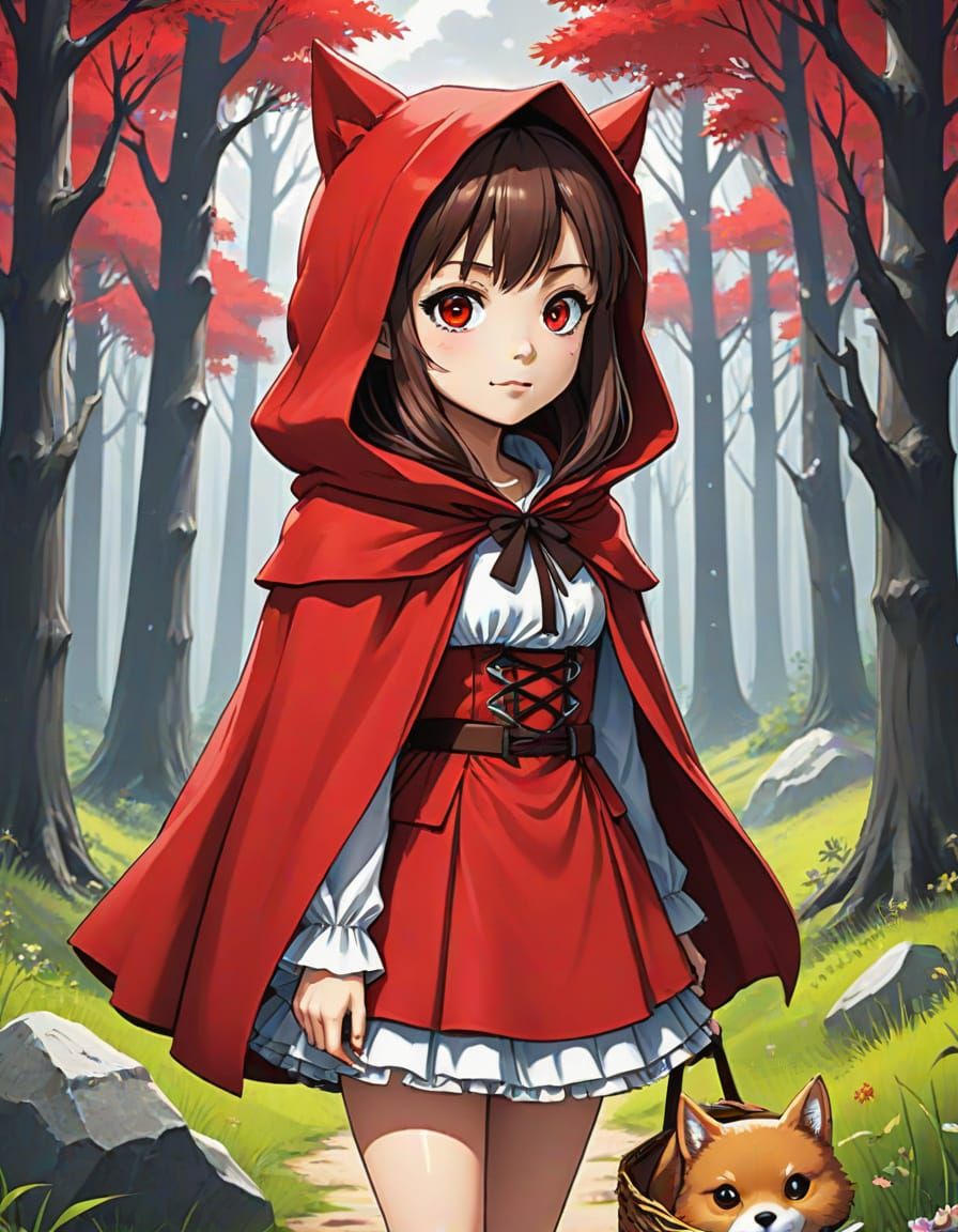 Anime Style Little Red Riding Hood