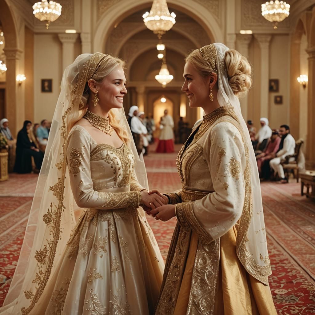 Brides in Traditional and Islamic Dress in Golden Hour