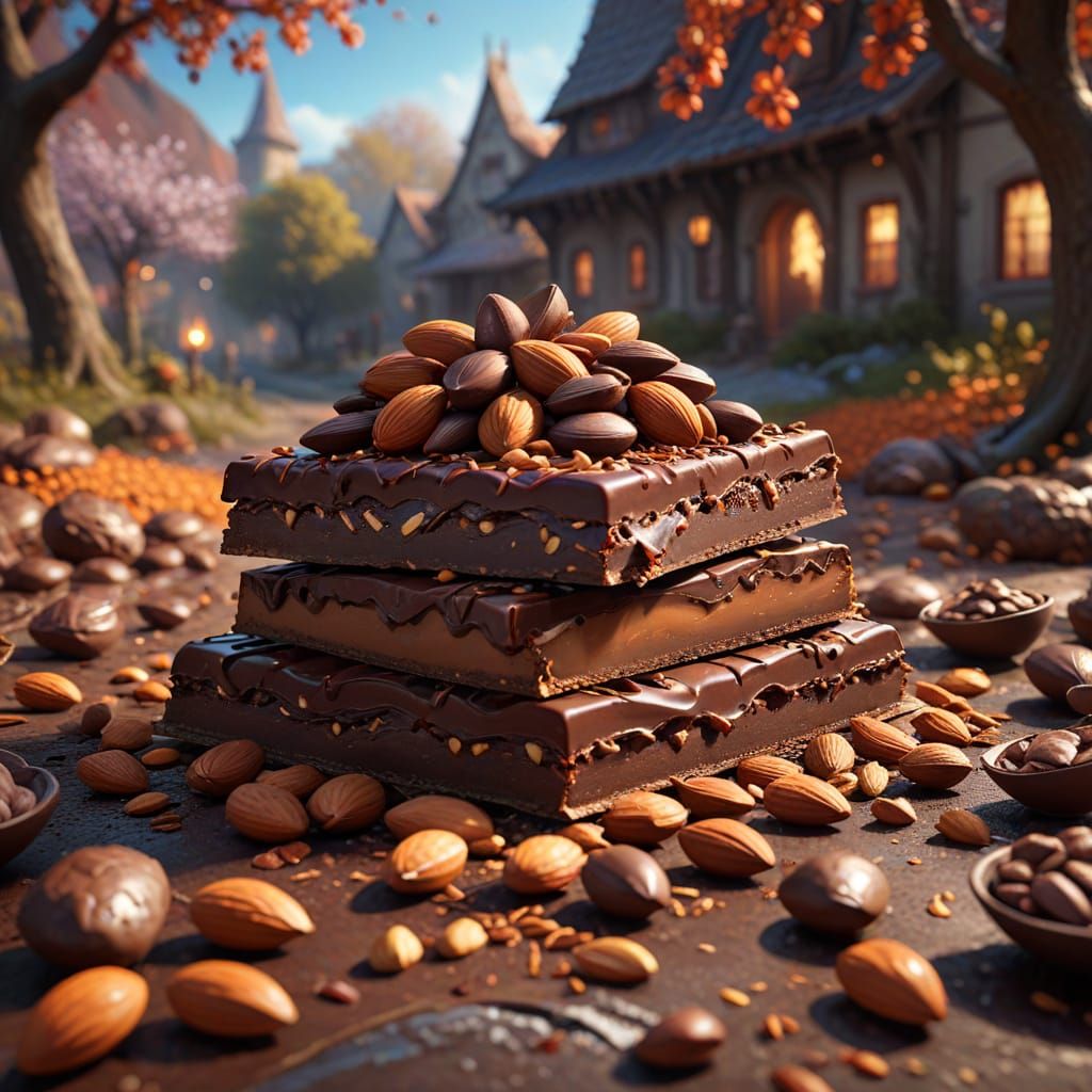 Fantasy Chocolate and Almonds Celebration Art