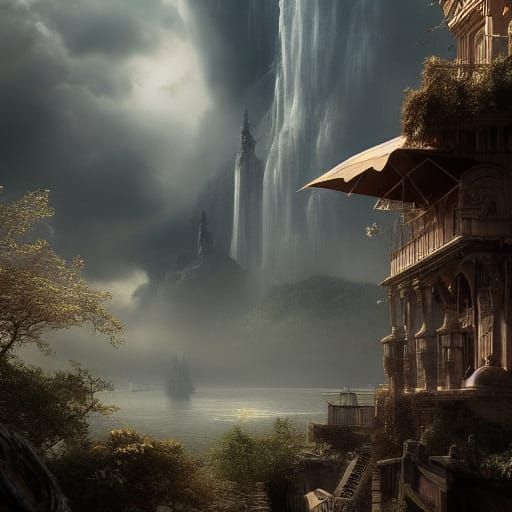 Epic Whispers in the Wind Digital Matte Painting