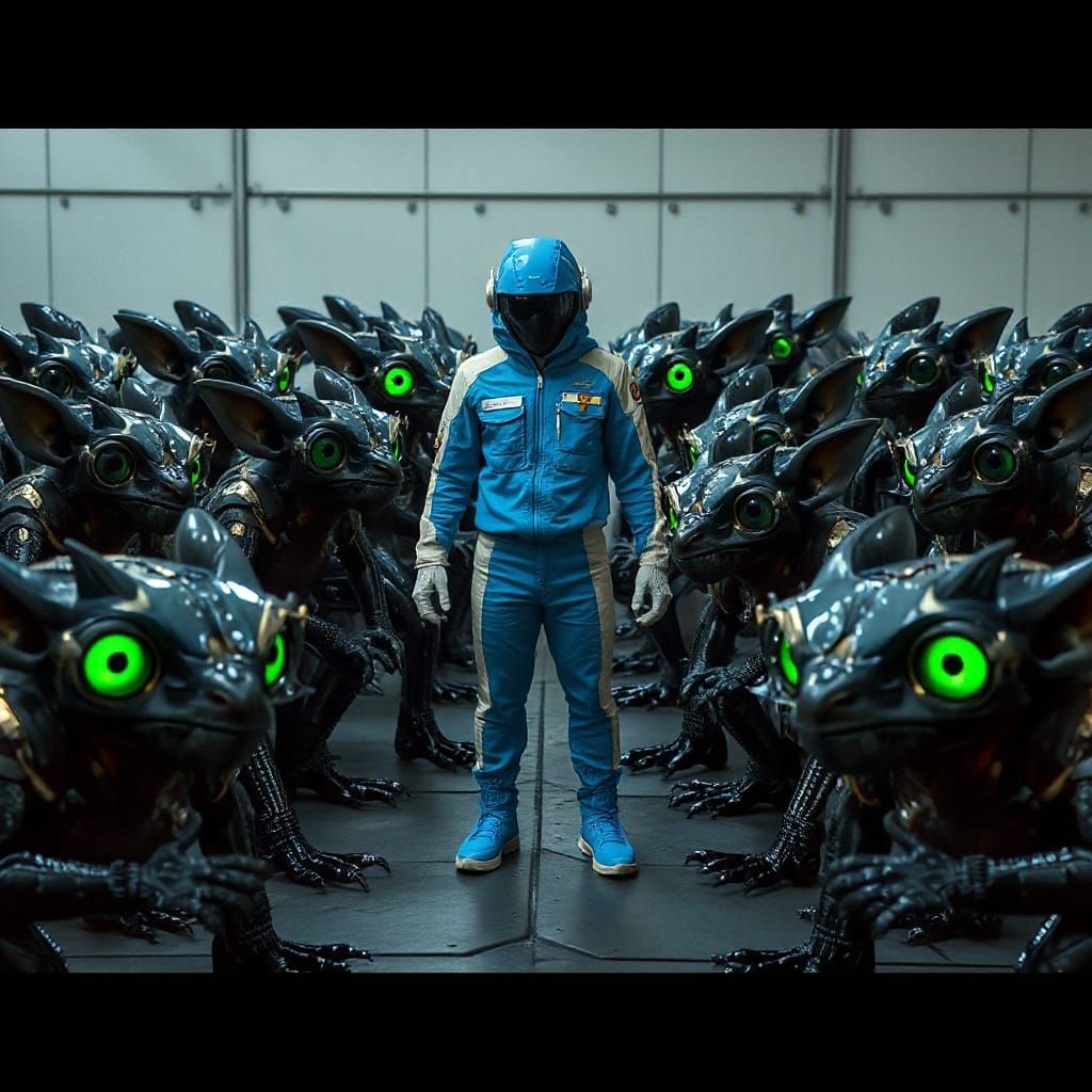 Clockwork Gremlins Stand at Attention in Futuristic Vault