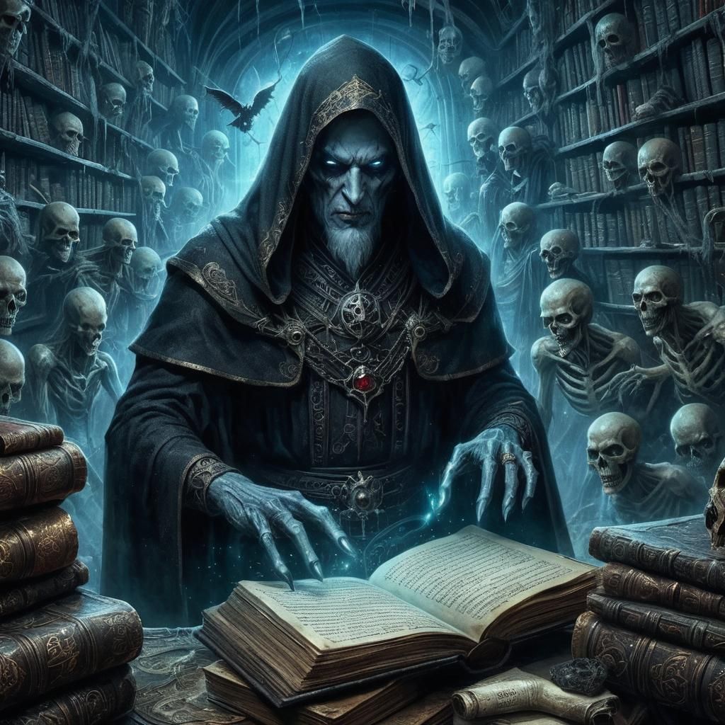 Halloween Necromancer Weaving a Dark Magic Spell