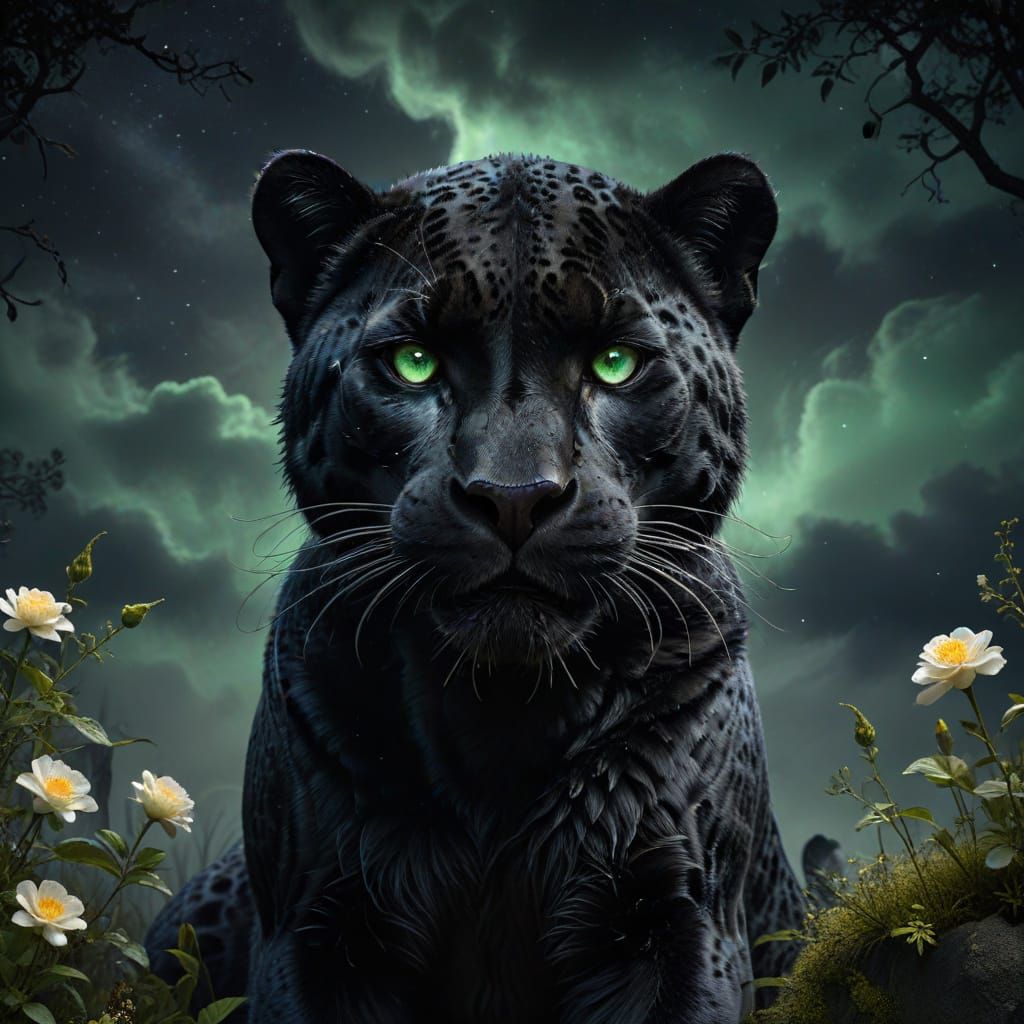 Mystical Jaguar Spirit Guide Emerges from Shadows