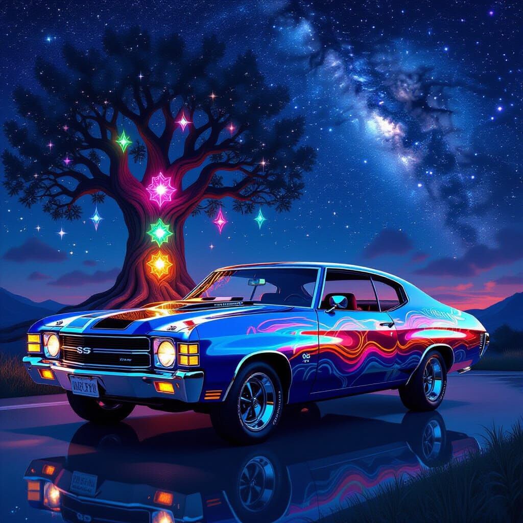 Custom 1972 Chevelle SS with Cosmic Airbrush Art