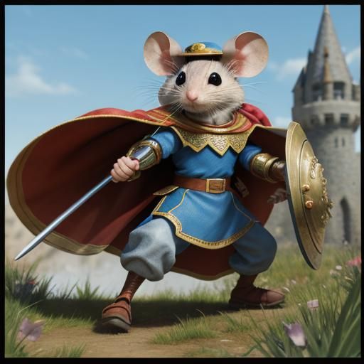 Adventurous Mouse Knight in Animated 3D Illustration