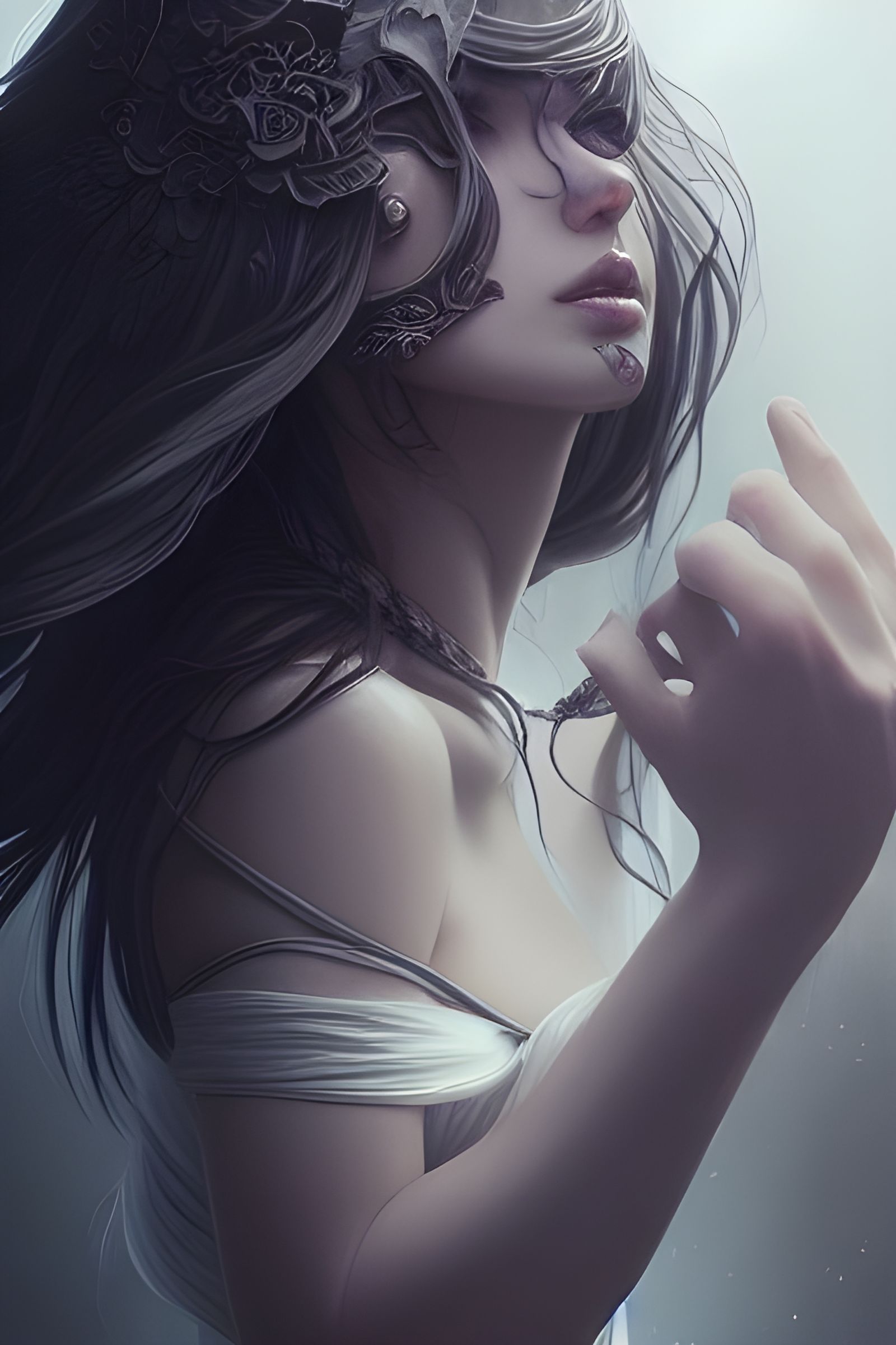 Beautiful Goddess Portrait in Digital Art Style