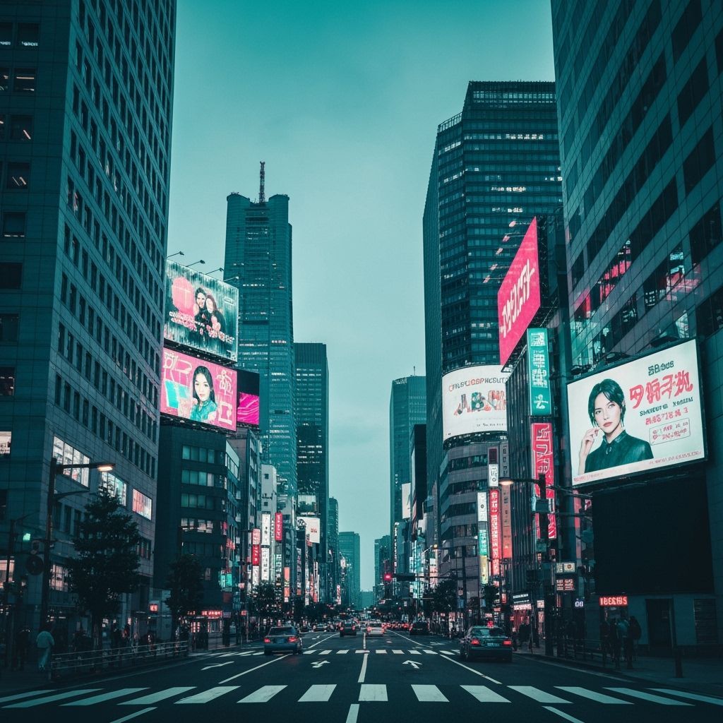 Neon-Drenched Futuristic Tokyo Cityscape