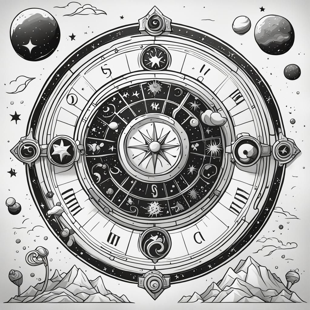 Cartoon Horoscope Sign in Detailed Matte Painting