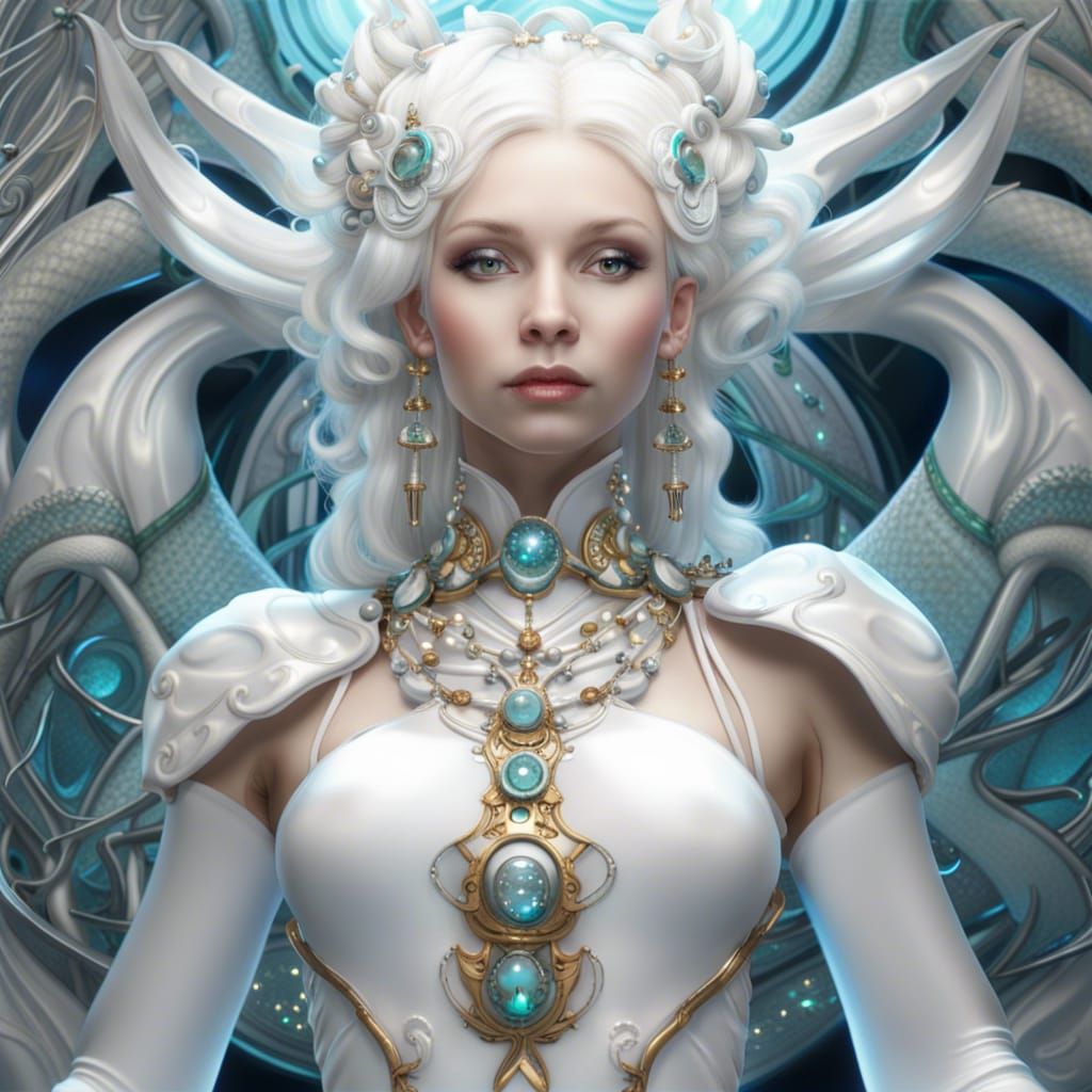 Dragon Queen Amulet in Art Nouveau Style