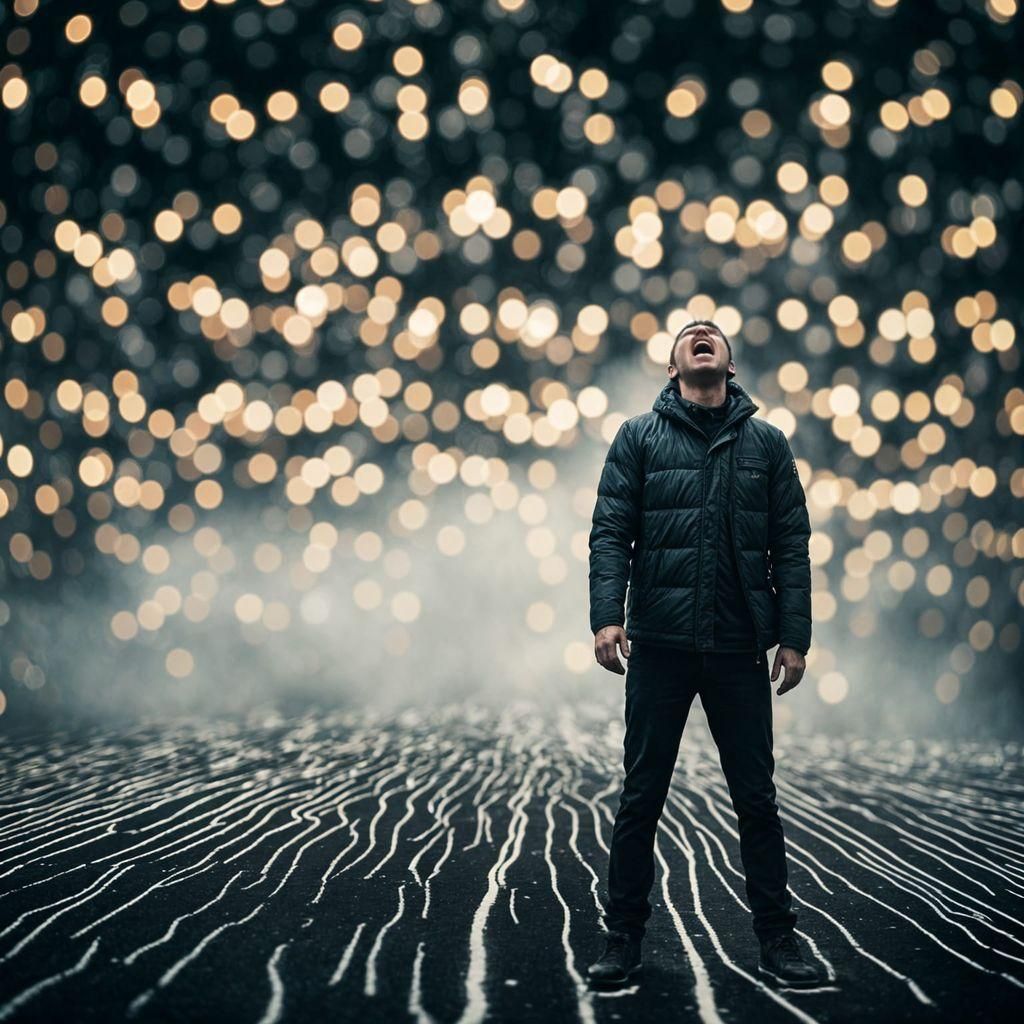 Person Screaming into the Void: Sharp Focus Photography
