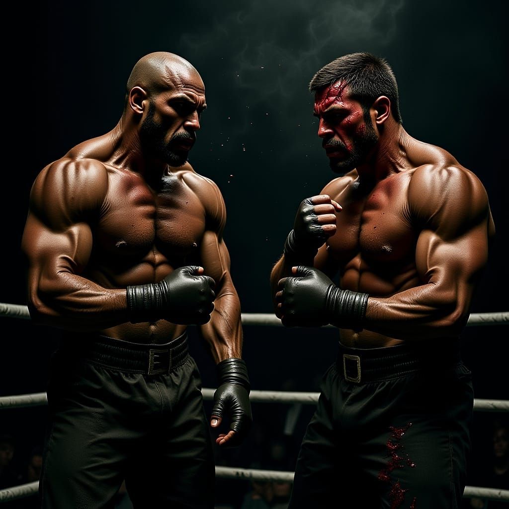 Brutal Boxing Match in Gritty Realism Style