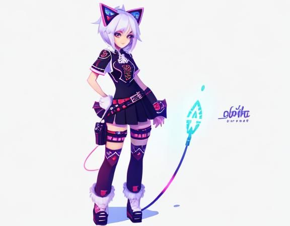 Light European Girl Character Design in Cute Style