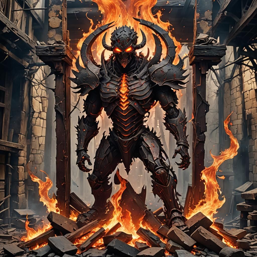 Fiery Scorpio Stand: Tarot Tower in Comic Art Style